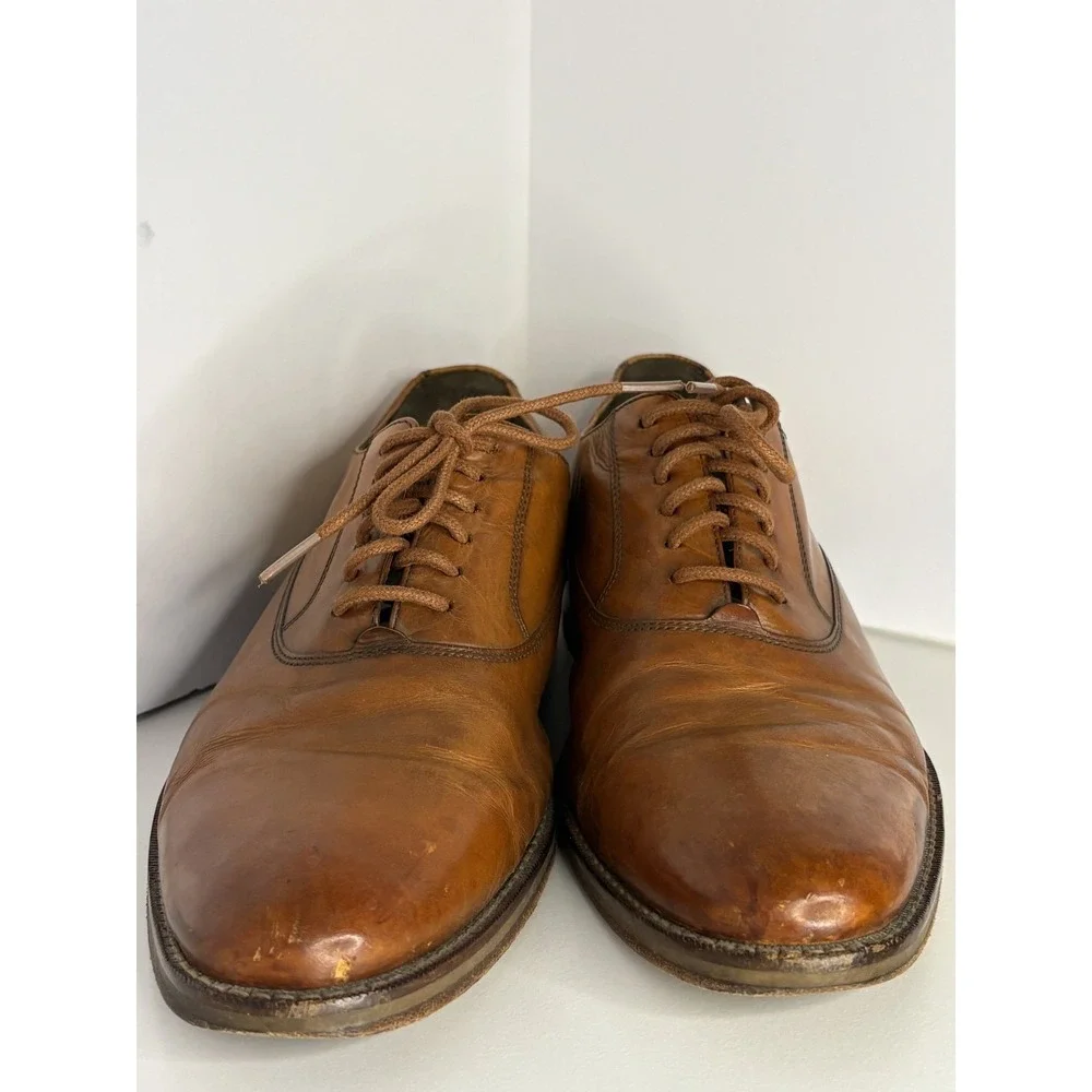 Cole Haan Nik Air Leather Oxford Lace-Up Shoes‎ Men's Size 10M Brown Plain-Toe